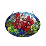 Handcrafted Roses Tiffany Style Stained Glass Window Panel