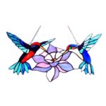 Tiffany Style Stained Glass Window Panel Hummingbirds