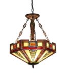 20″ Mission Arts & Crafts Tiffany Style Stained Glass Ceiling Pendant Light