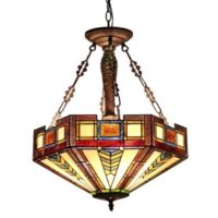 20″ Mission Arts & Crafts Tiffany Style Stained Glass Ceiling Pendant Light