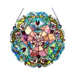 Handcrafted Tiffany Style Stained Glass Round Window Panel