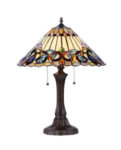 Tiffany Style Victorian Stained Glass Table Desk Lamp 16.5″ Shade 22″ Tall