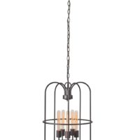 New Industrial Ceiling Pendant Light Chandelier 5 Bulbs Rubbed Bronze 16″ Wide