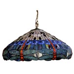 Tiffany Style Stained Glass Dragonfly Ceiling Pendant Light