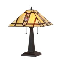 Tiffany Style Arts & Crafts Stained Glass Table Desk Lamp 16″ Shade 22.5″ Tall