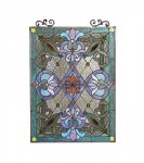 New Tiffany Style Stained Glass Window Panel Colorful 18″W X 26″T