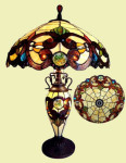 New Tiffany Style Stained Cut Glass Table Desk Lighted Base Lamp