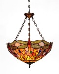 New Stained Cut Glass Dragonfly Hanging Light Fixture