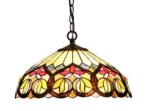 16″ Shade Floral Design Victorian Stained Glass Ceiling Pendant Light Lamp