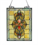 New  Victorian Medallion Design Tiffany Style Stained Cut Glass Window Panel