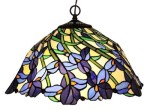 New Stained Cut Glass Iris Flowers Hanging Ceiling Pendant Lamp Light Fixture