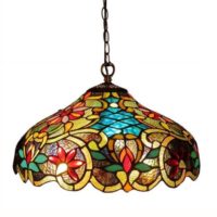 Handcrafted 18″ Shade Tiffany Style Stained Glass Ceiling Pendant Light Lamp