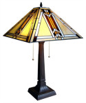 New Mission Arts & Crafts Tiffany Style Stained Glass Table Desk Lamp