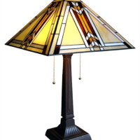 New Mission Arts & Crafts Tiffany Style Stained Glass Table Desk Lamp