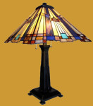 New Arts & Crafts Mission Hand-Crafted Stained Glass Table Desk Lamp