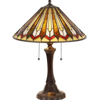 New Mission Tiffany Style Stained Glass Table Desk Lamp Great Size & Colors