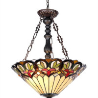 New Stunning Stained Cut Glass Hanging Light Fixture