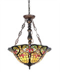 New Tiffany Style Victorian Stained Cut Glass Reverse Pendant Hanging Ceiling Lamp