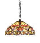 New Hanging Ceiling Pendant Lamp Light Fixture Beautiful Colors Stained Cut Glass