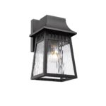 New Wall Sconce 10″ Tall Transitional 1 Bulb Textured Black Steel Outdoor