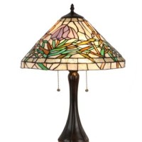 New Beautiful Hand-Crafted Pastel Floral Tiffany Style Stained Glass Table Lamp