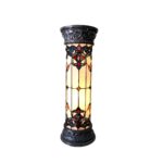 New Two Light 30″ Victorian Design Tiffany Style Stained Glass Pedestal Floor Lamp