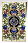 New Floral & Medallion Design Tiffany Style Stained Glass Window Panel