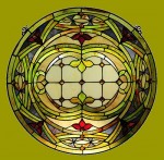 New Tiffany Style Stained Glass 24″ Round Window Panel Victorian