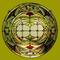 New Tiffany Style Stained Glass 24″ Round Window Panel Victorian